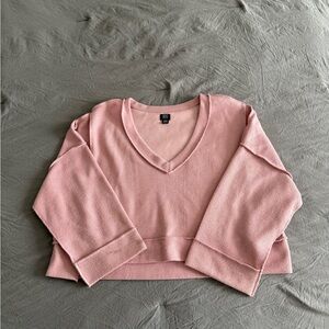 Pink V-Neck Women's Sweater